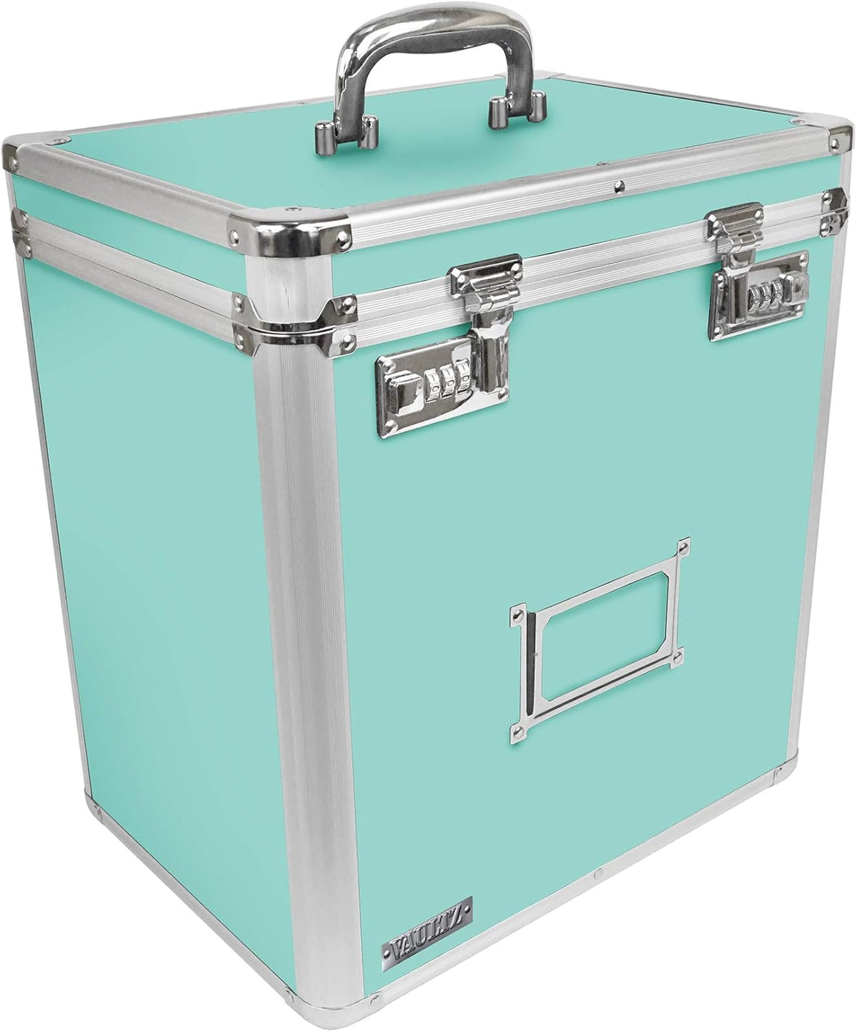 Locking Vinyl Record Case, 50 Record Capacity, Black, Pack of 2 J834601