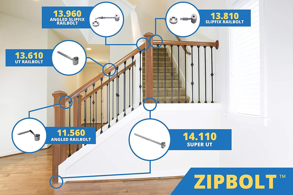 13.610 Railbolt Staircase Handrail Connector 5 Pack Z675284