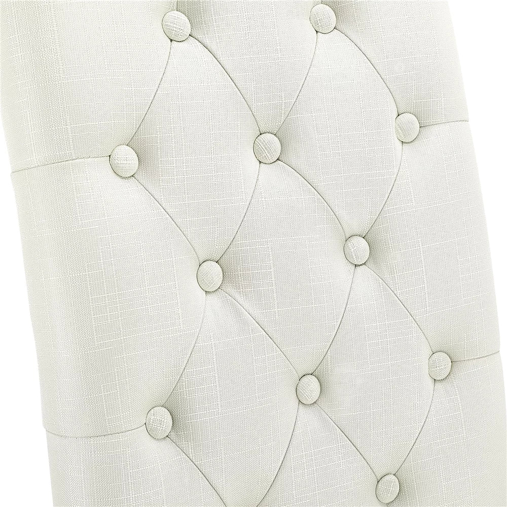 Beige Fabric Upholstered Dining Chair, 2 Piece D148057