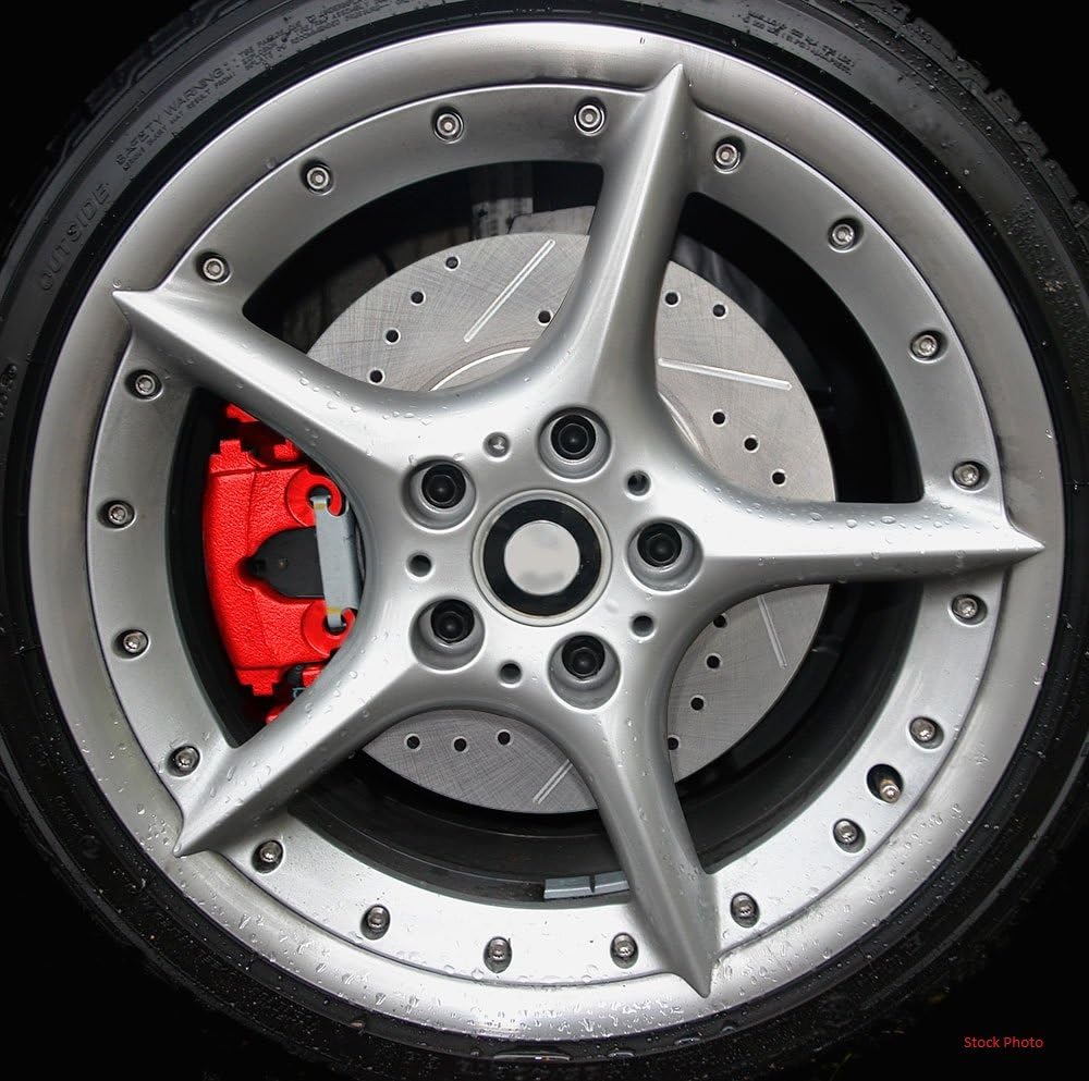 Powder Coated Red Calipers + Ceramic Brake Pads Kit L1984