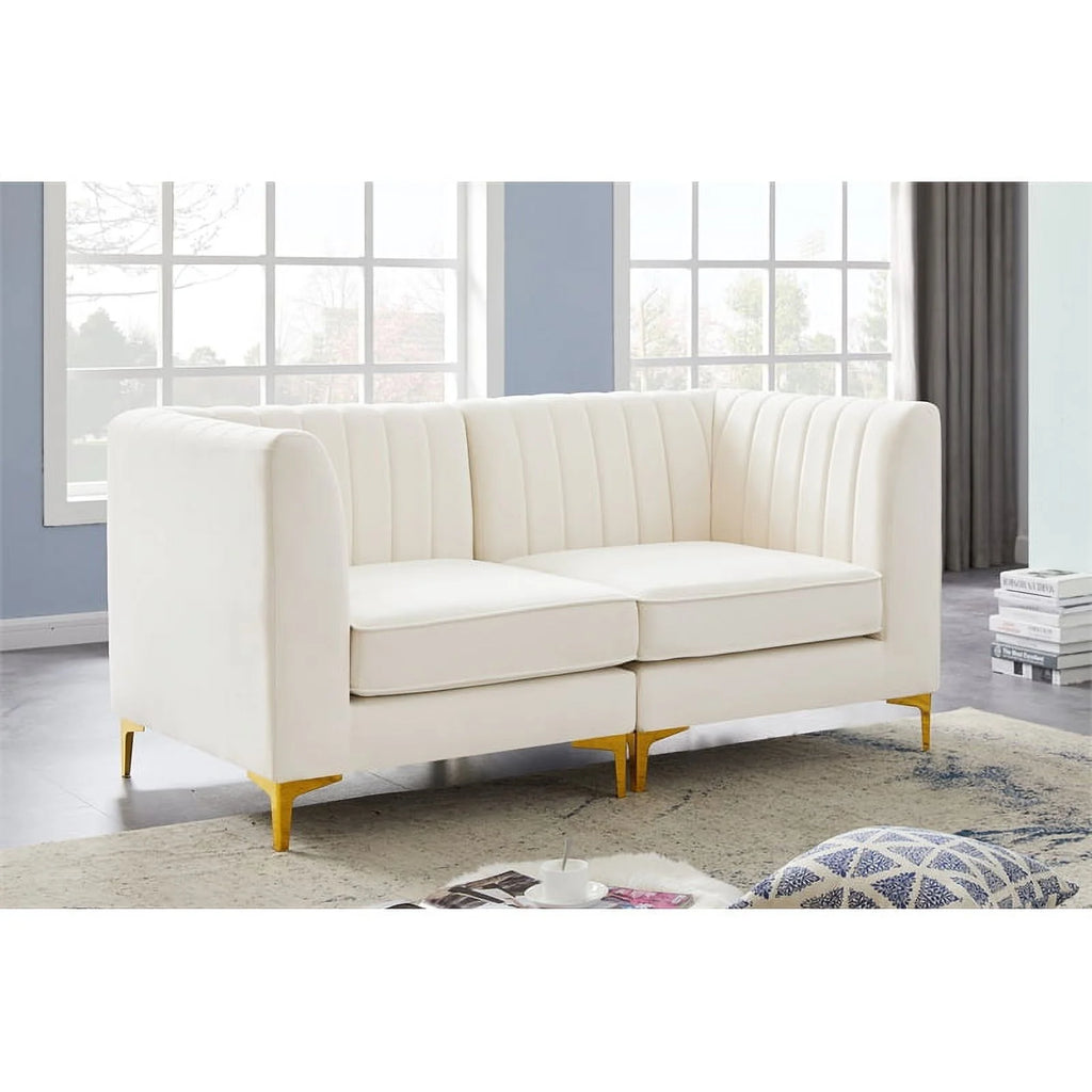 Cream Velvet Modular Sofa F99085