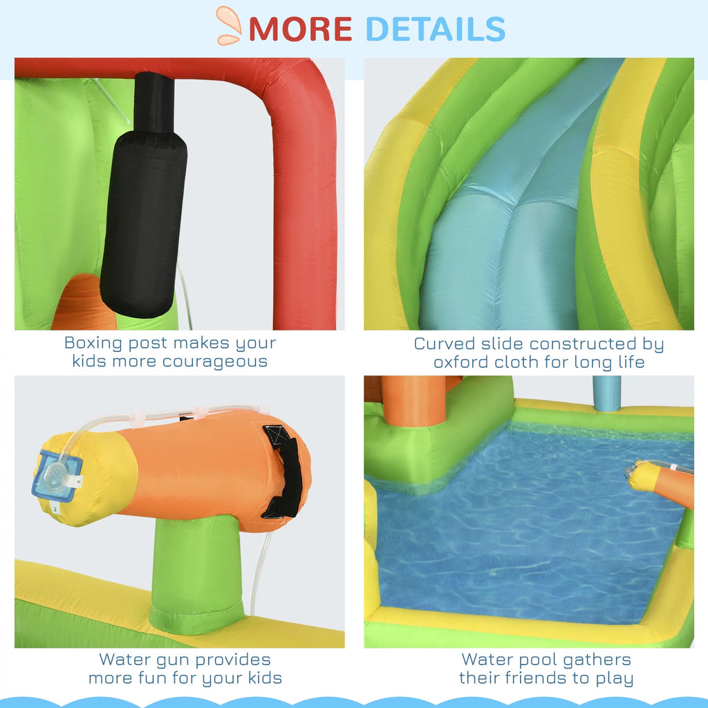 7-in-1 Inflatable Water Slide Bounce House with Carry Bag O4803