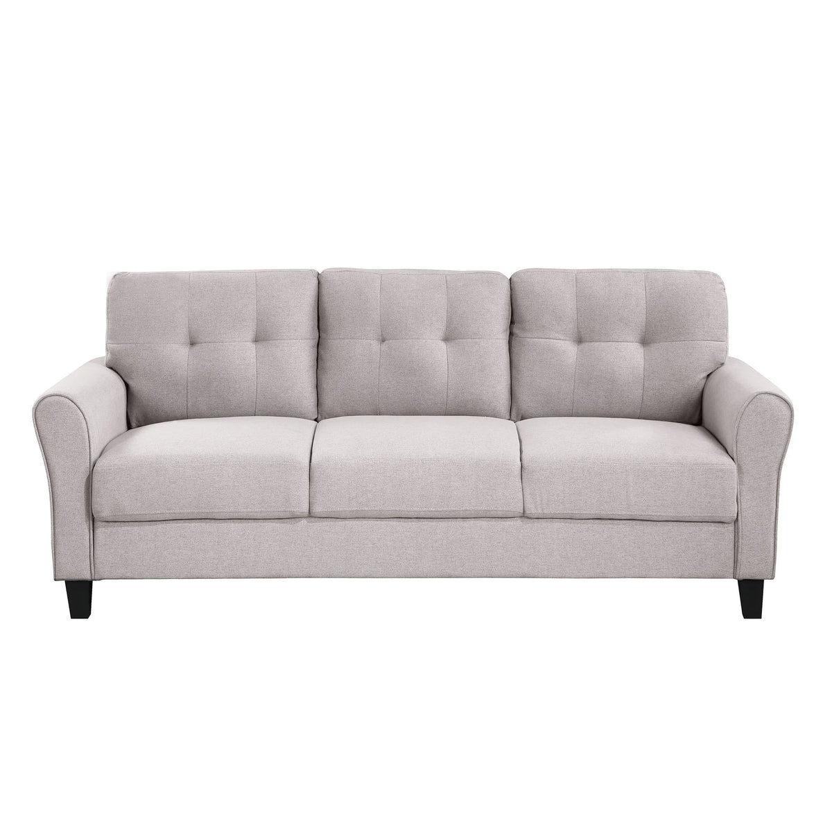 Light Grey Linen 3-Seat Sofa A3762