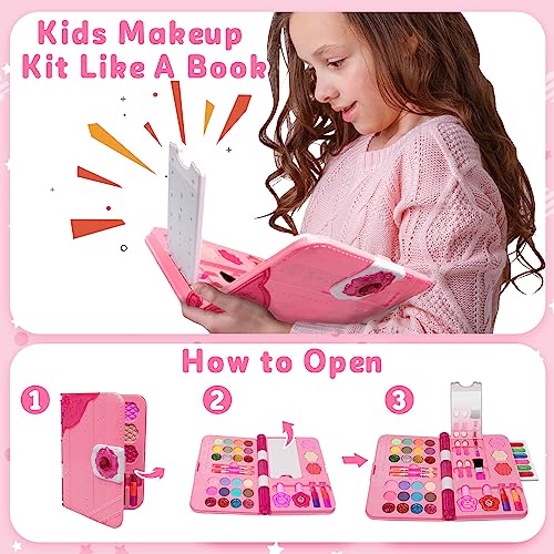 48Pcs Washable Play Make Up Toys Set with Mirror (Blue) B22567