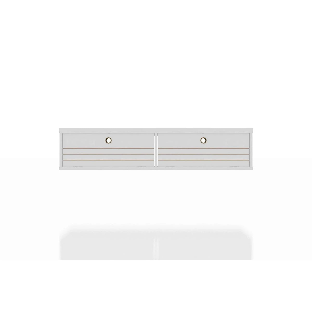White 2 Shelf Floating Office Desk C8392