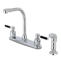 Chrome 2-Handle High Arc Kitchen Faucet with Side Sprayer H40778