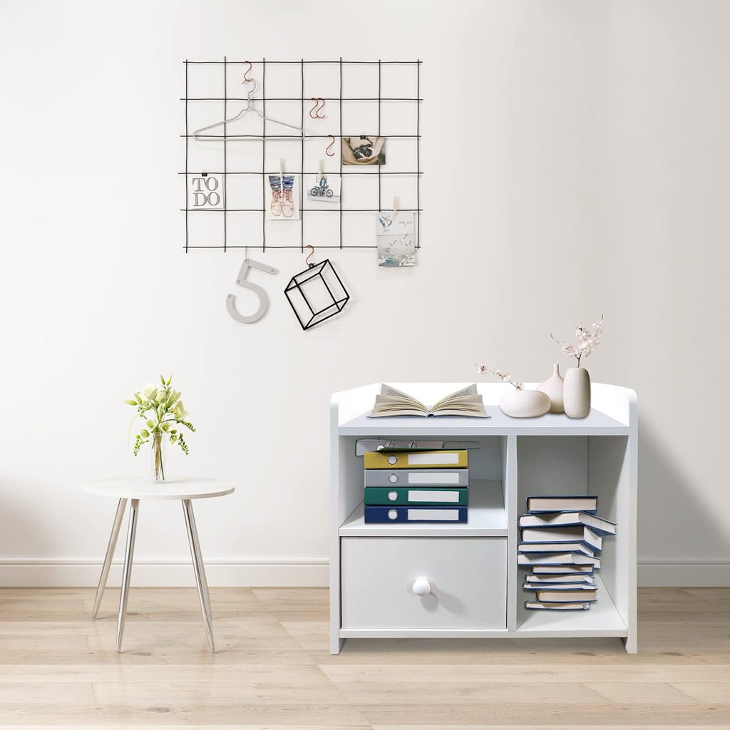 White 2 Drawer Wood Nightstand L482