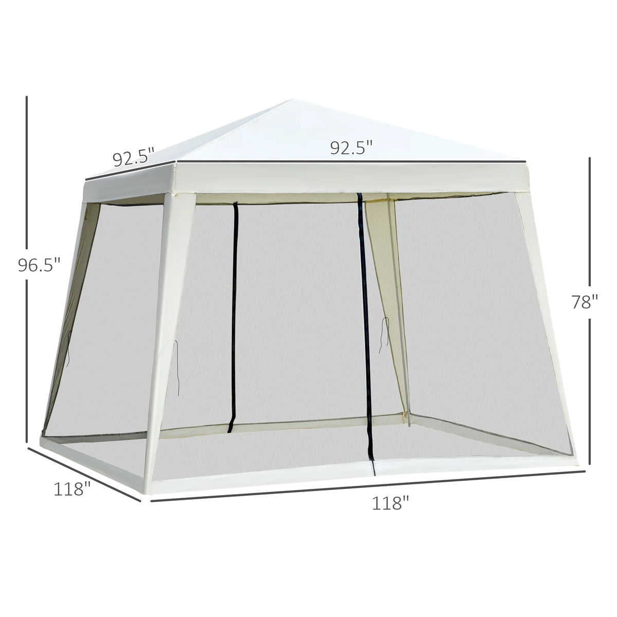 10' x 10' Folding Slant Leg Screened Canopy Tent with Mesh Sidewalls Z192