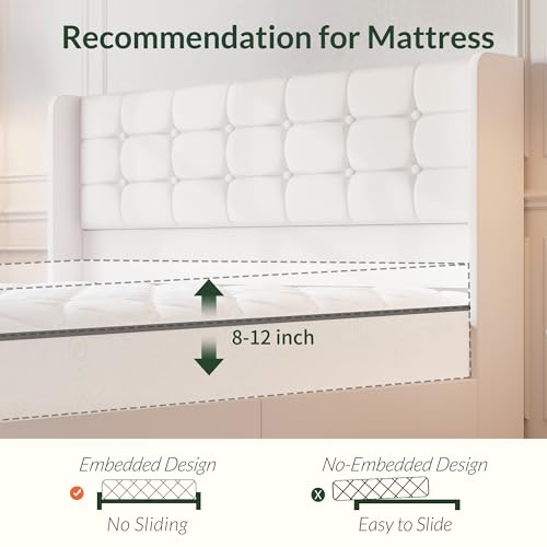 Queen Size White Velvet Upholstered Platform Bed Frame with 4 Storage Drawers Z4355