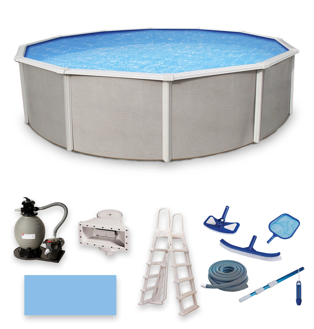 24-ft Round 52-in Deep Metal Wall Swimming Pool P74392