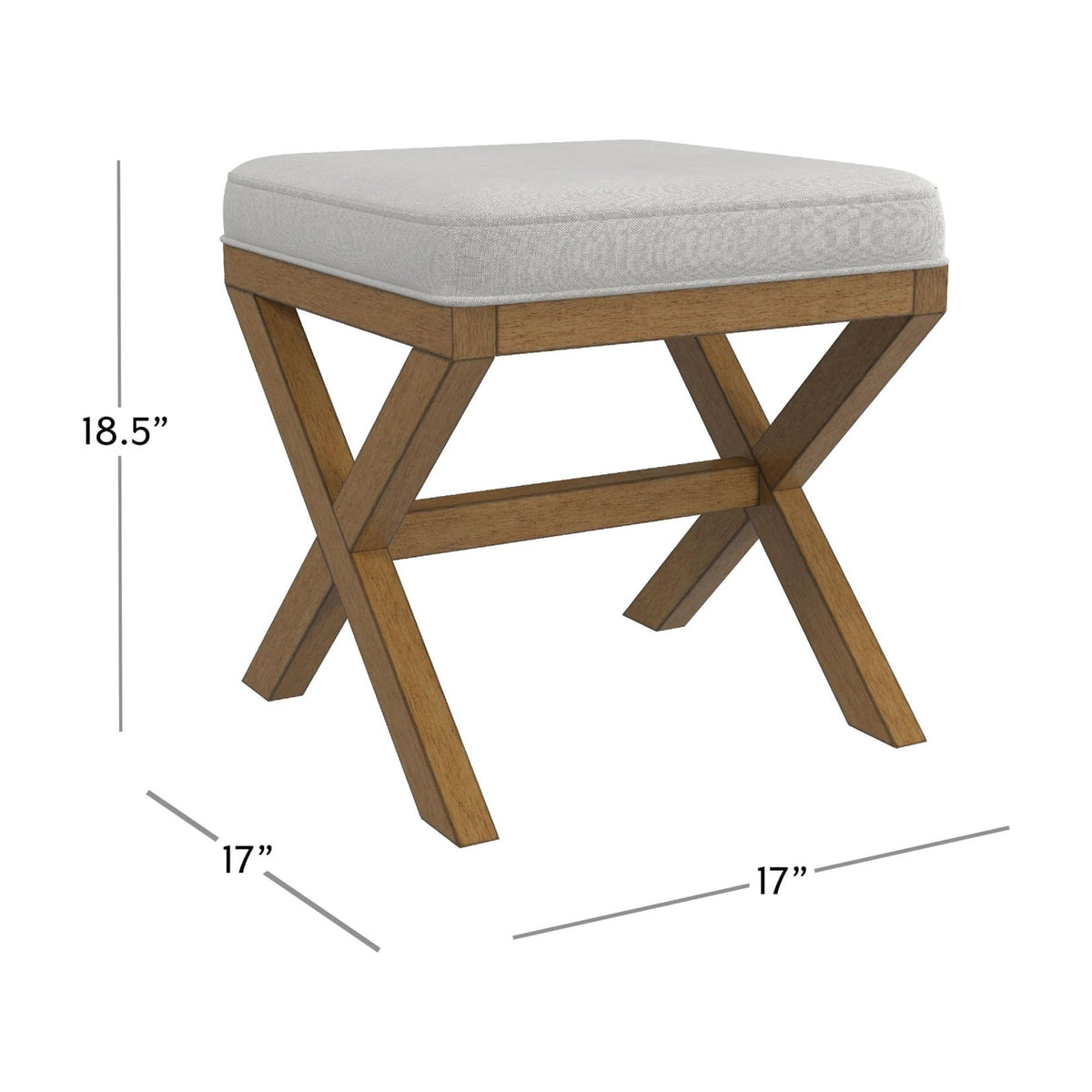 Dark Driftwood Wood Vanity Stool W4888