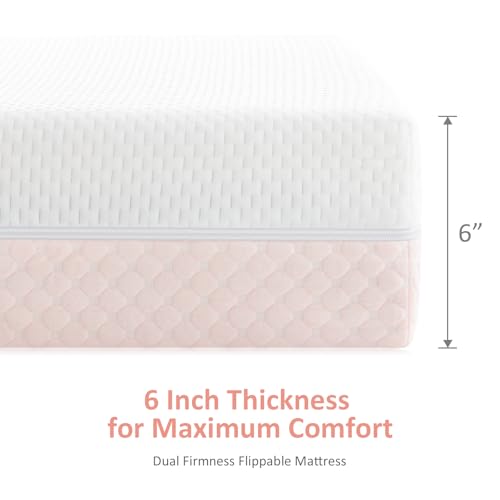 White Pink Dual Sided Memory Foam Crib Mattress H534546