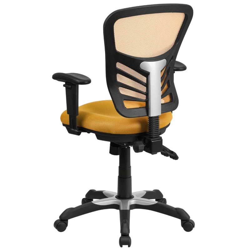 Yellow Mid Back Mesh Swivel Office Chair D7267