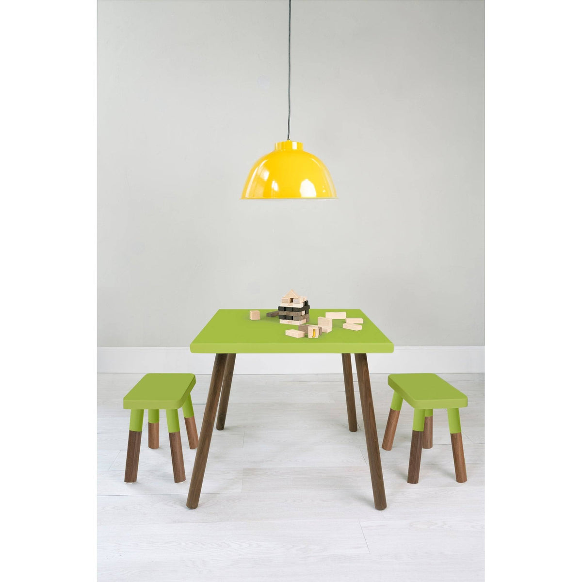 Orange/Walnut Wood Kids Chairs (Set of 2) D5300