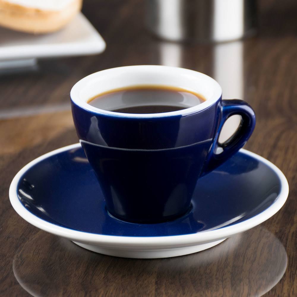 3.5 oz Blue Espresso Cup with Saucer - 48/Case Z721261