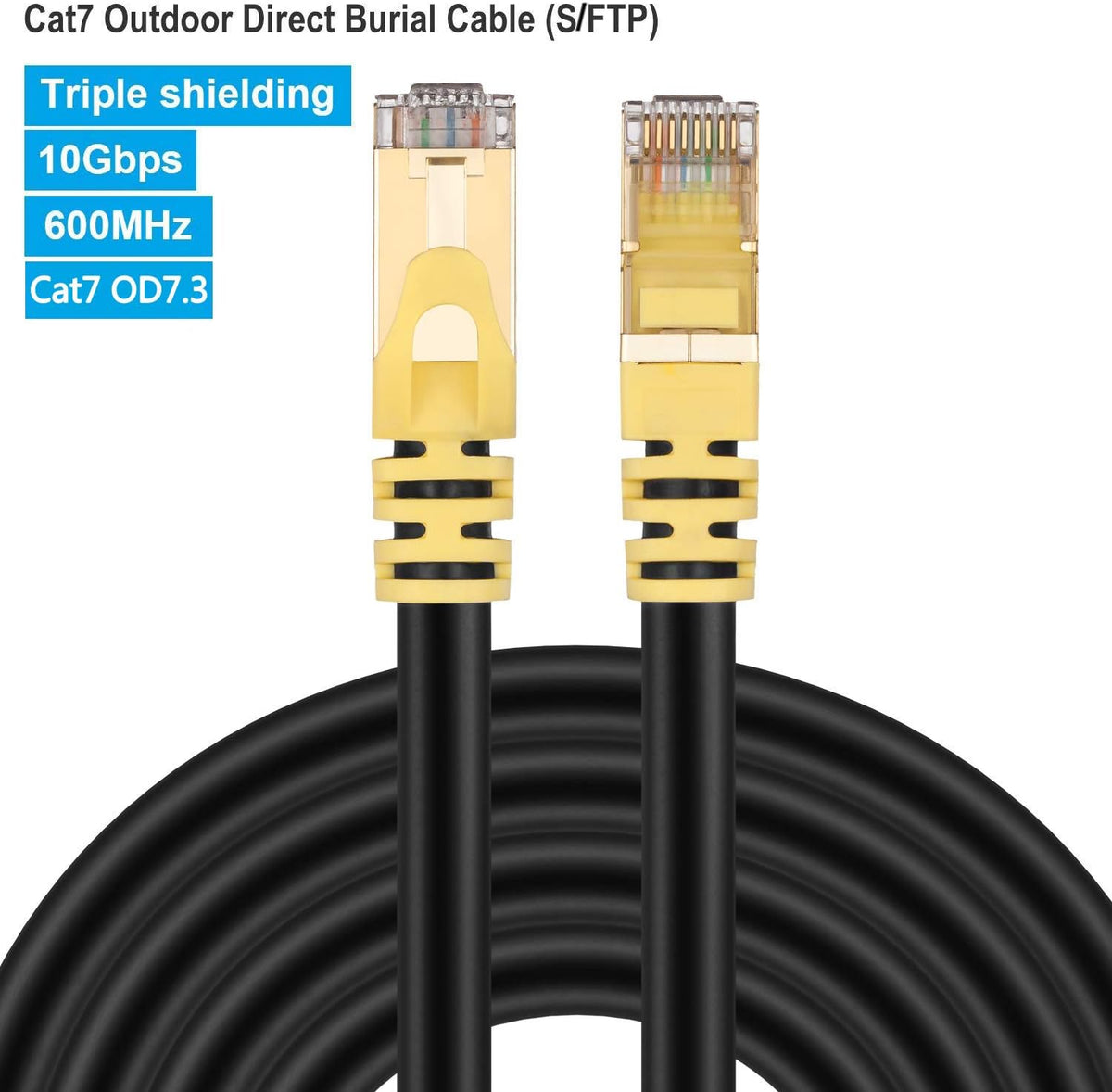 Cat 7 400ft Outdoor Ethernet Cable 26AWG 10Gbps 600Mhz O996