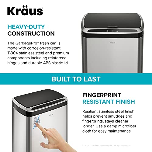 Rectangular 13 Gallon Hands-Free Motion Sensor Trash Can S6810
