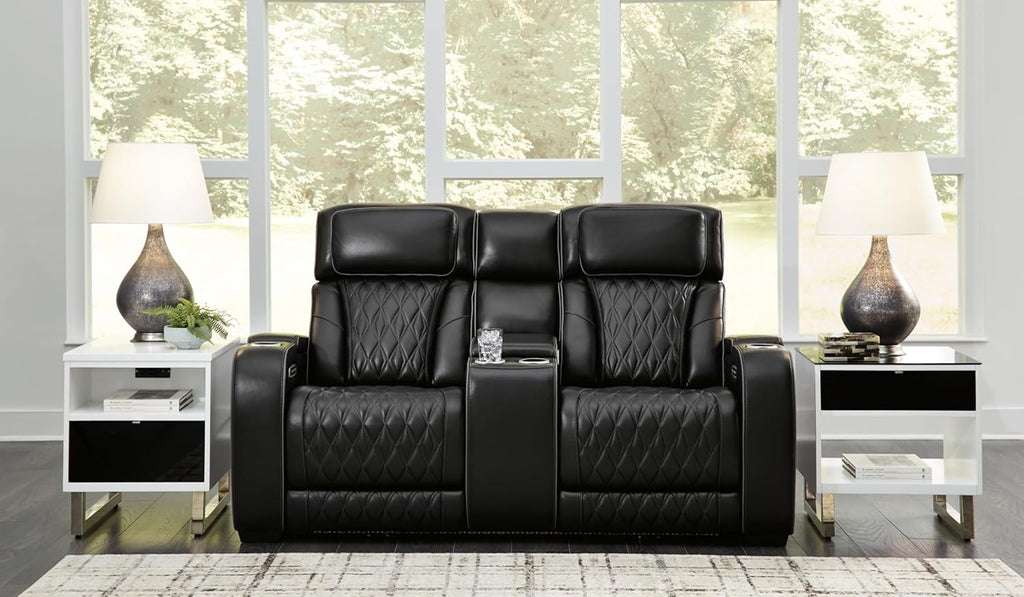 Black Power Reclining Loveseat H46180