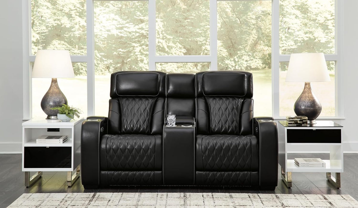 Black Power Reclining Loveseat H46180
