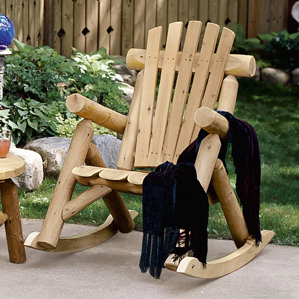 Cedar Log Rocking Chair Q405