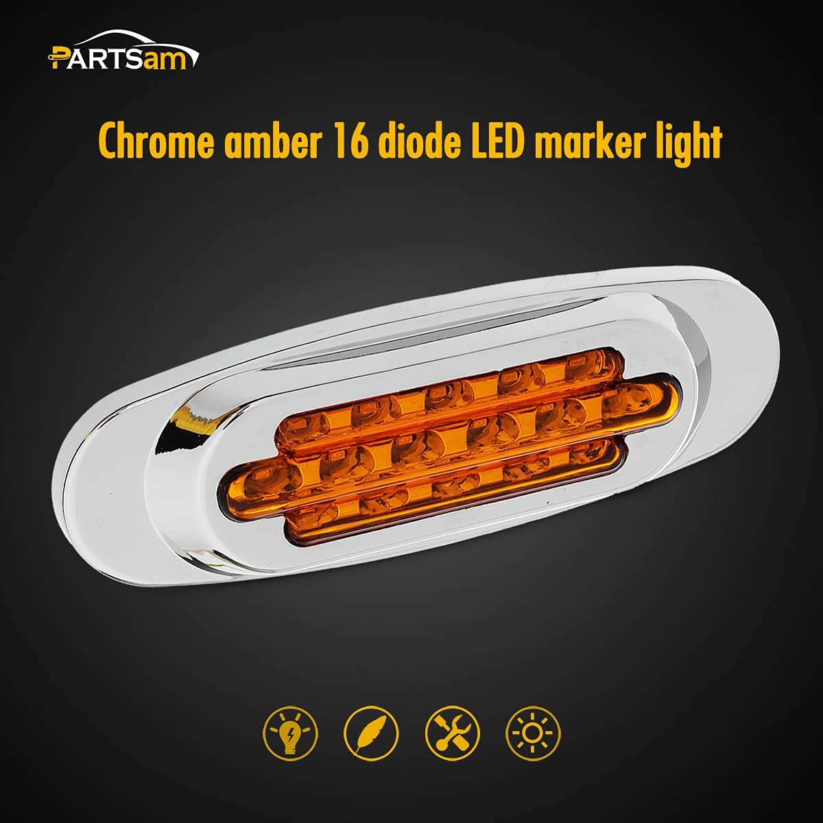 6.5 Inch Amber LED Side Marker Lights 14Pcs R92348