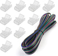 10 Pack 4 Pin LED Connector for 10mm RGB 5050 LED Strip Lights with 16.4ft Extension Cable P1853