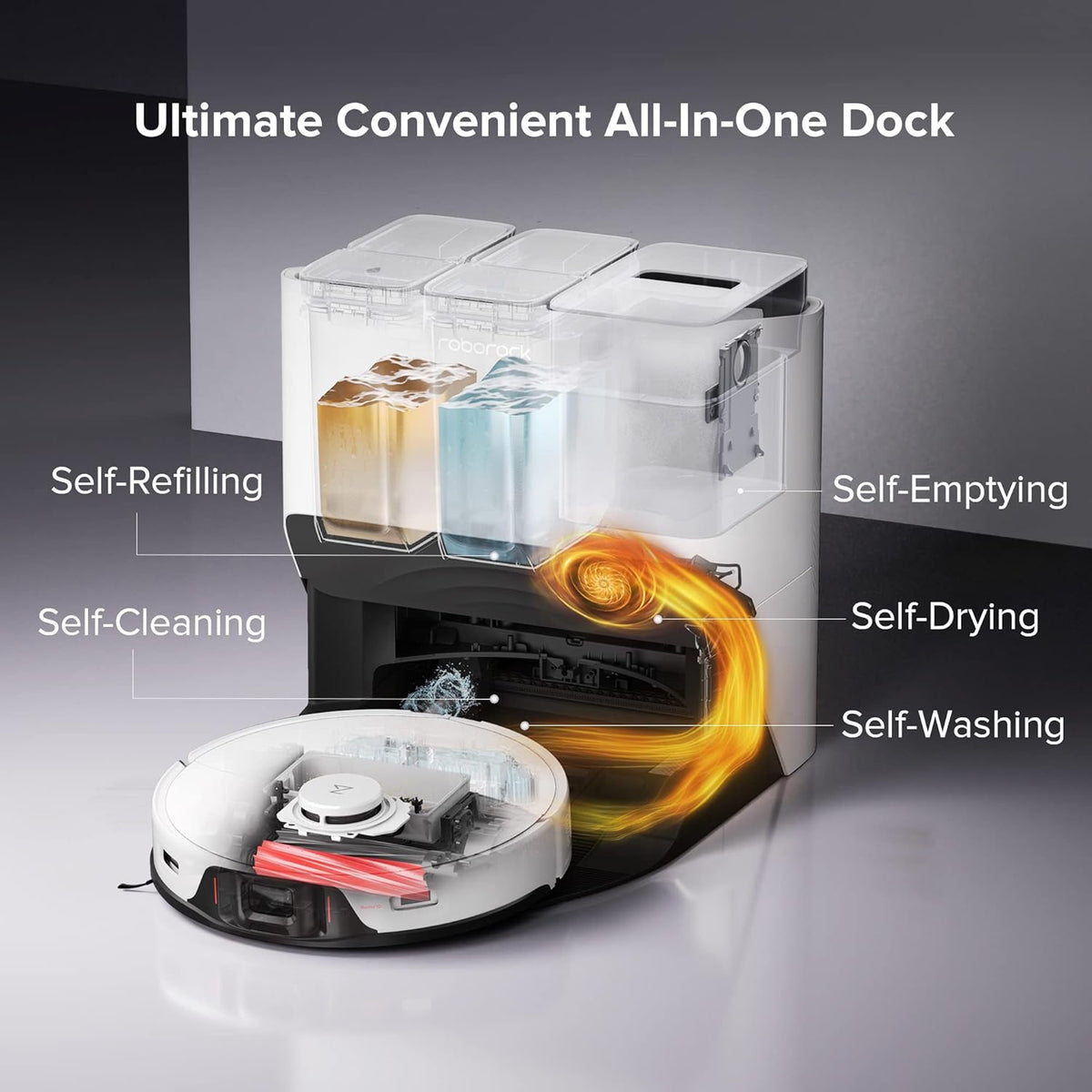 White Robot Vacuum and Mop J735