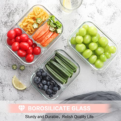 9 Pack Glass Meal Prep Containers with Lids K795800