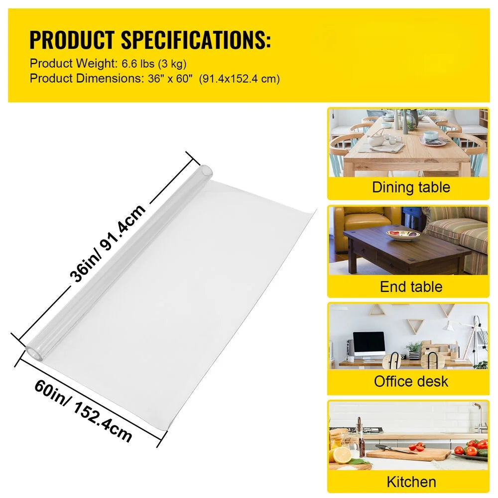 36x60" PVC Waterproof Transparent Tablecloth I31312