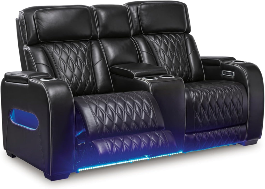 Black Power Reclining Loveseat H46180
