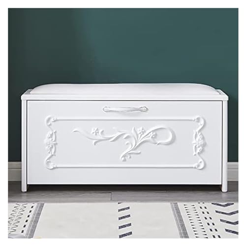 Solid Wood Shoe Storage Bench with Cushion (Brown, 90x24x42cm) P712021
