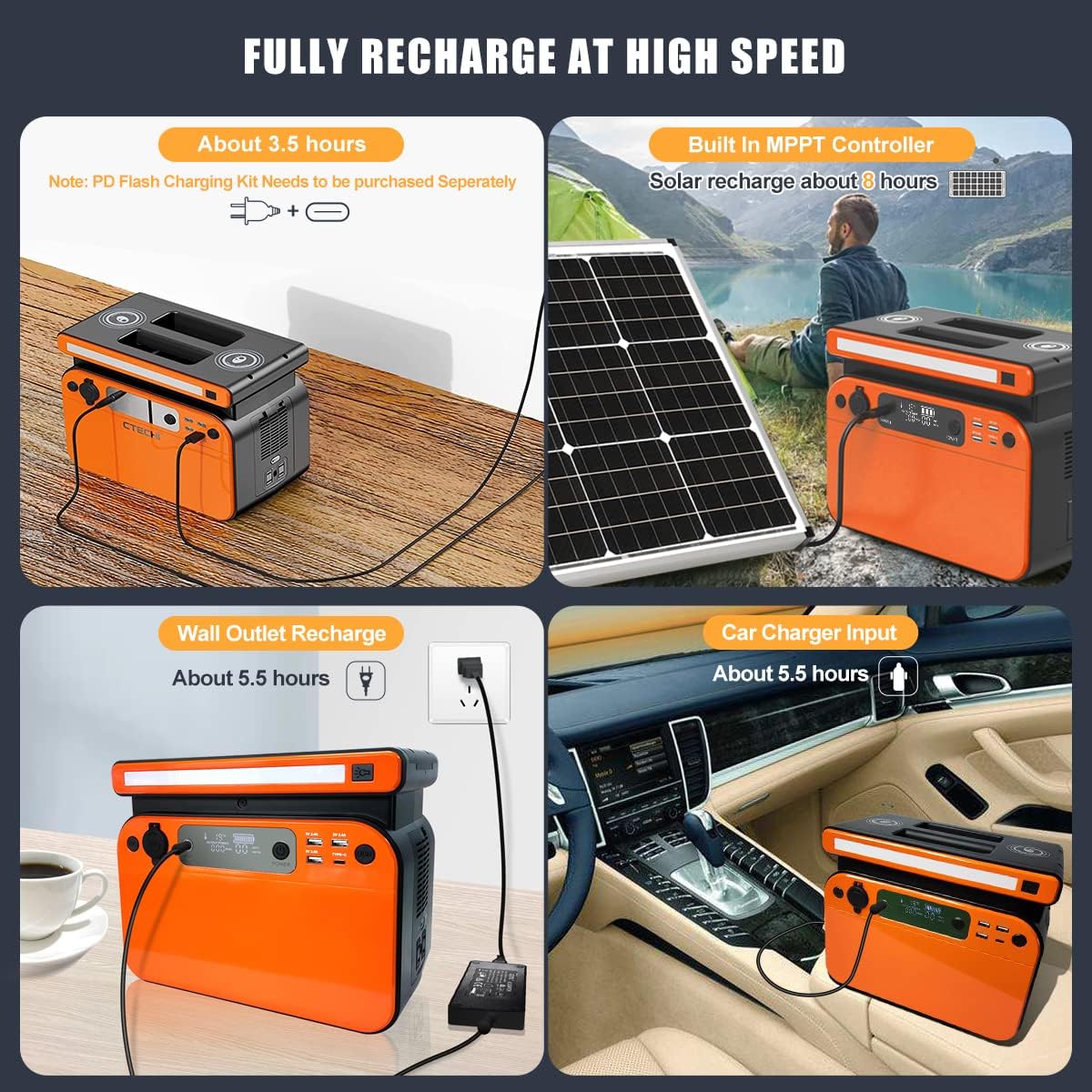 Portable Power Station 500W 518Wh LiFePO4 Battery Pack N393