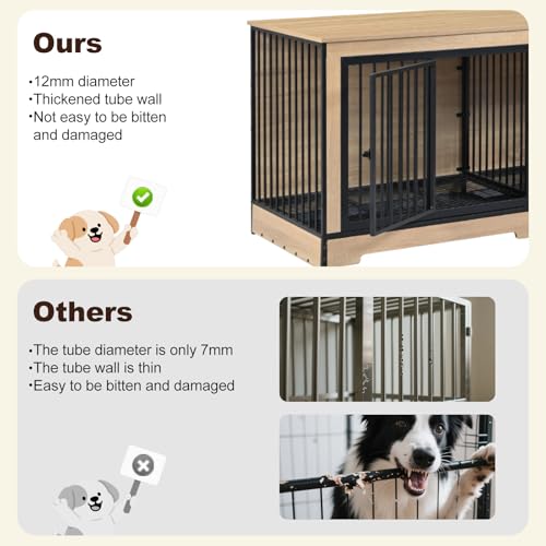 75’’ Double Dog Crate Furniture with Removable Divider & Trays K18344