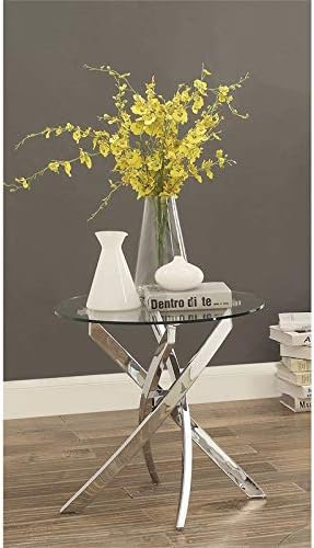 Metal and Glass Round End Table O695185