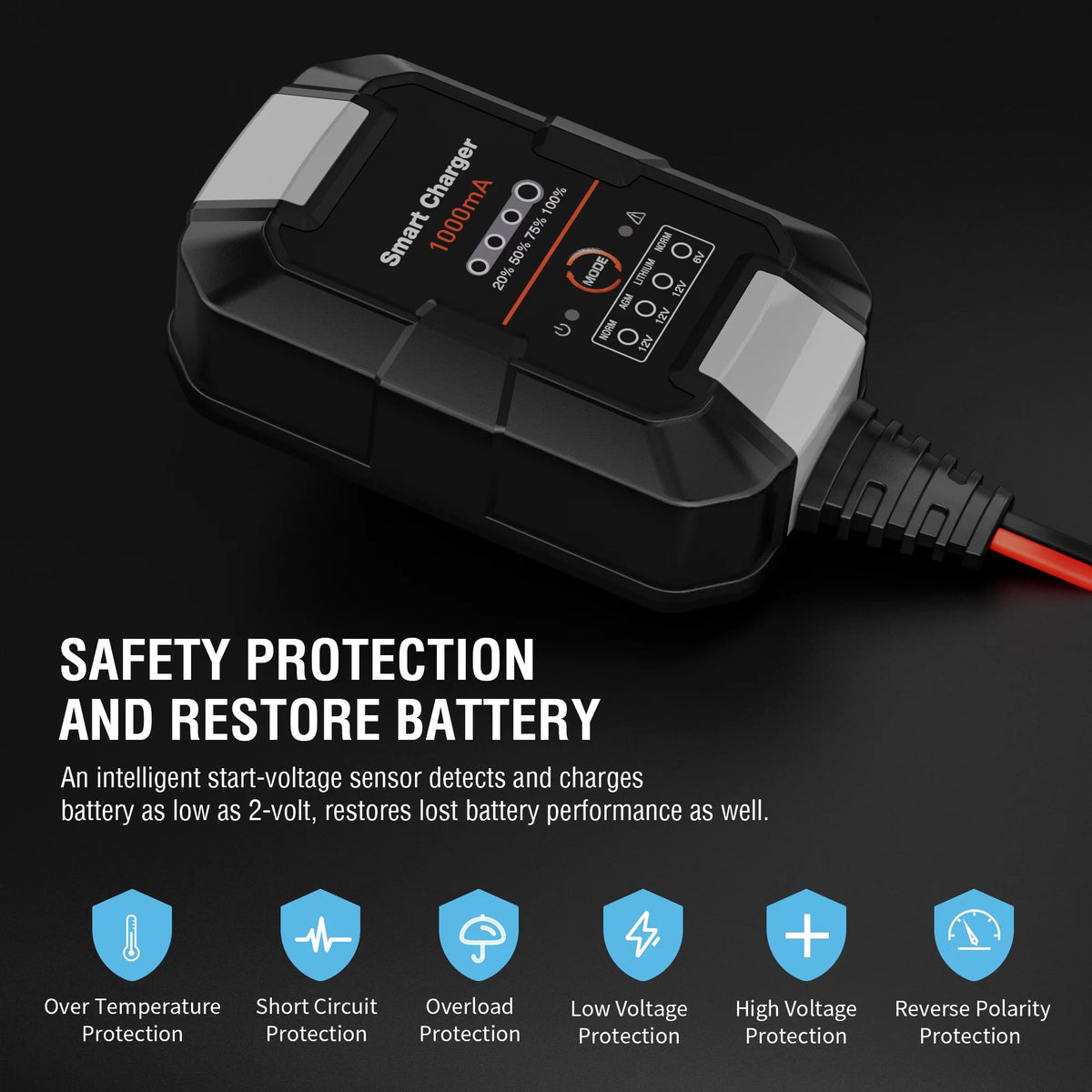 6V/12V 1A Trickle Charger Battery Maintainer Z21750