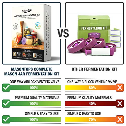 Fermentation Jar Starter Set with Mason Jar, Lids & Weight I65876