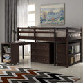 White Twin Loft Bed with Storage Drawers G625792