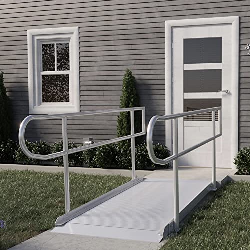 36-inch Wide Aluminum Wheelchair Ramp with Handrails, 72 inches P717