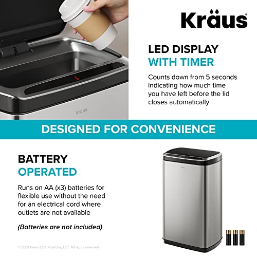 Rectangular 13 Gallon Hands-Free Motion Sensor Trash Can S6810