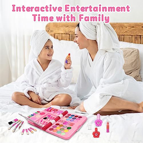 48Pcs Washable Play Make Up Toys Set with Mirror (Blue) B22567