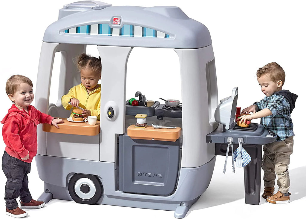 Gray Toddler Outdoor Playhouse with 50pc Accessory Set J990