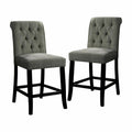 Chenille Counter Height Chair Set of 2 T900640