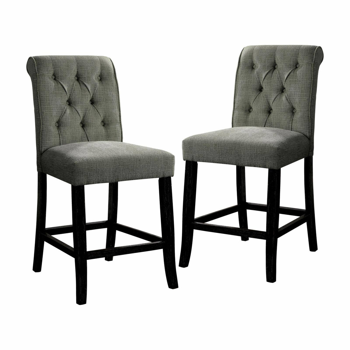 Chenille Counter Height Chair Set of 2 T900640