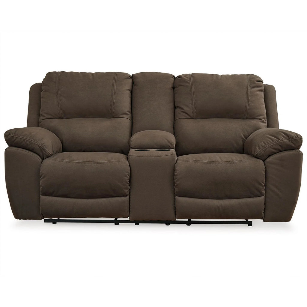 Brown Faux Leather Power Reclining Loveseat X138453