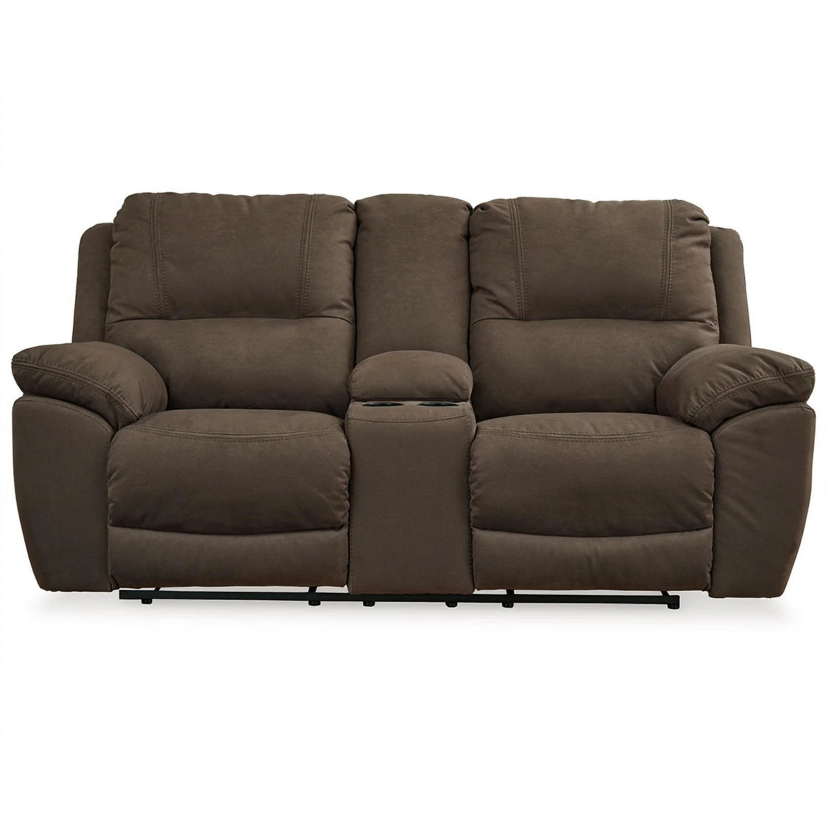 Brown Faux Leather Power Reclining Loveseat X138453
