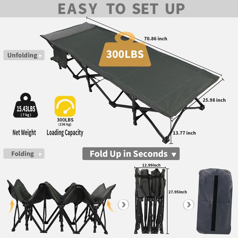 Folding Camping Cot Outdoor Sleeping Bed U195