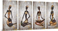4 Pieces African Woman Canvas Painting Wall Art V618665