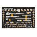 83 Pc. 1/4 3/8 1/2 90-Tooth SAE/Metric Mechanics Tool Set with EVA Foam Tray W7468