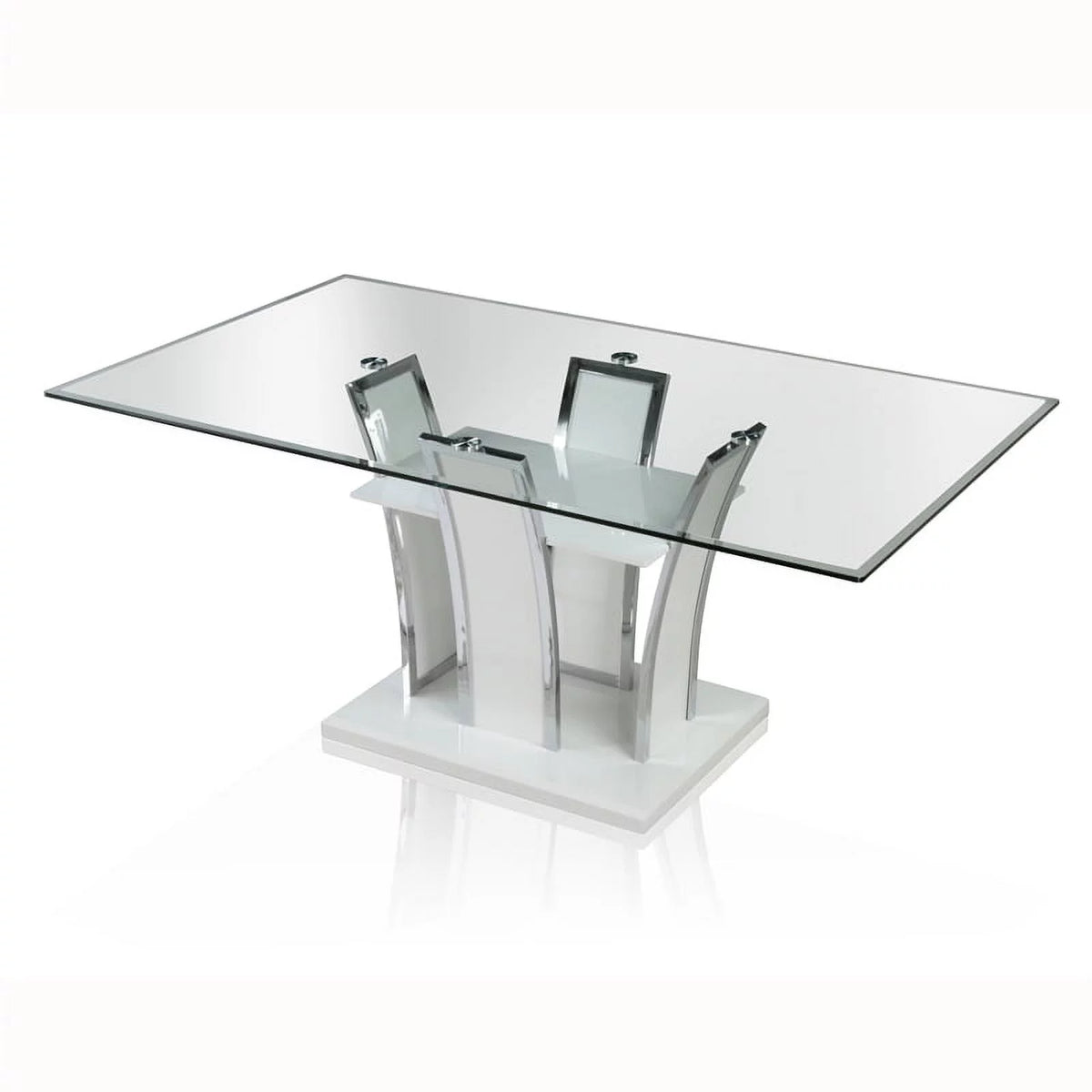 White Glass Top Dining Table C53095