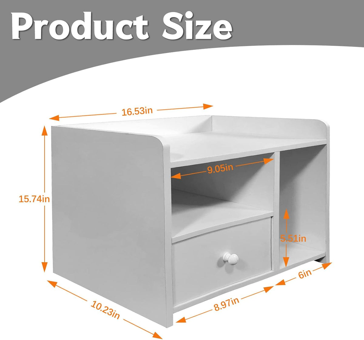 White 2 Drawer Wood Nightstand L482